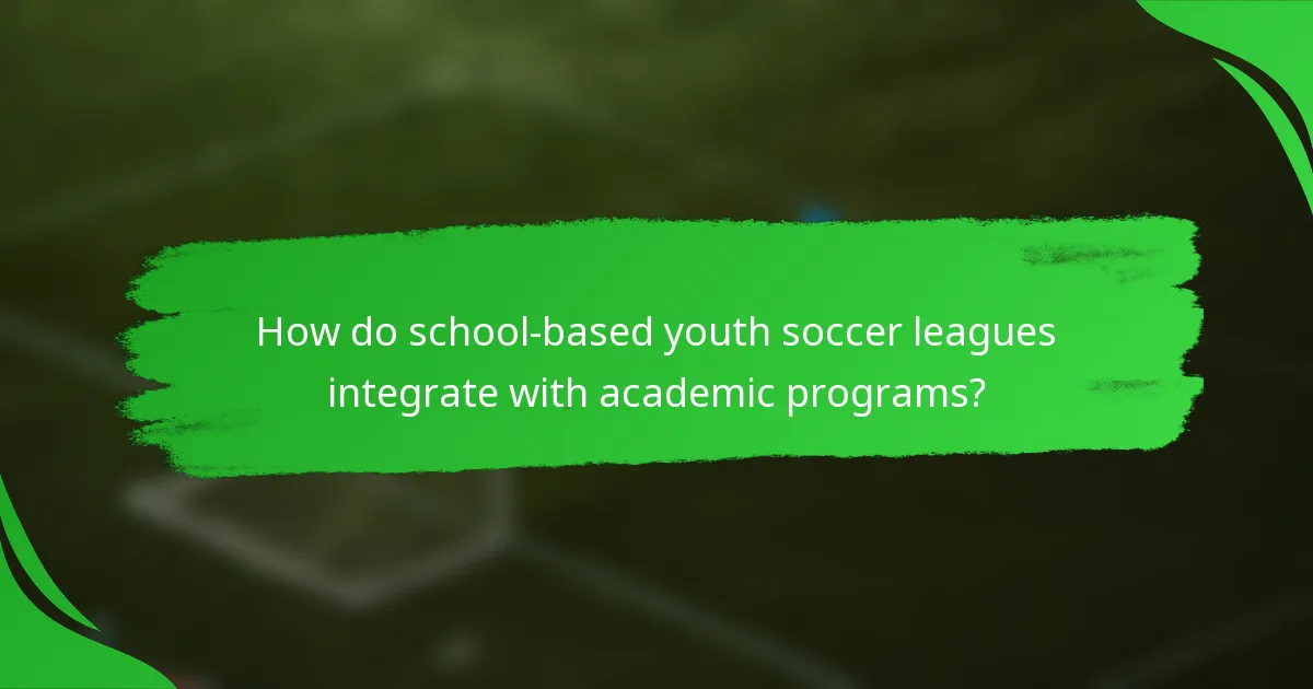 How do school-based youth soccer leagues integrate with academic programs?