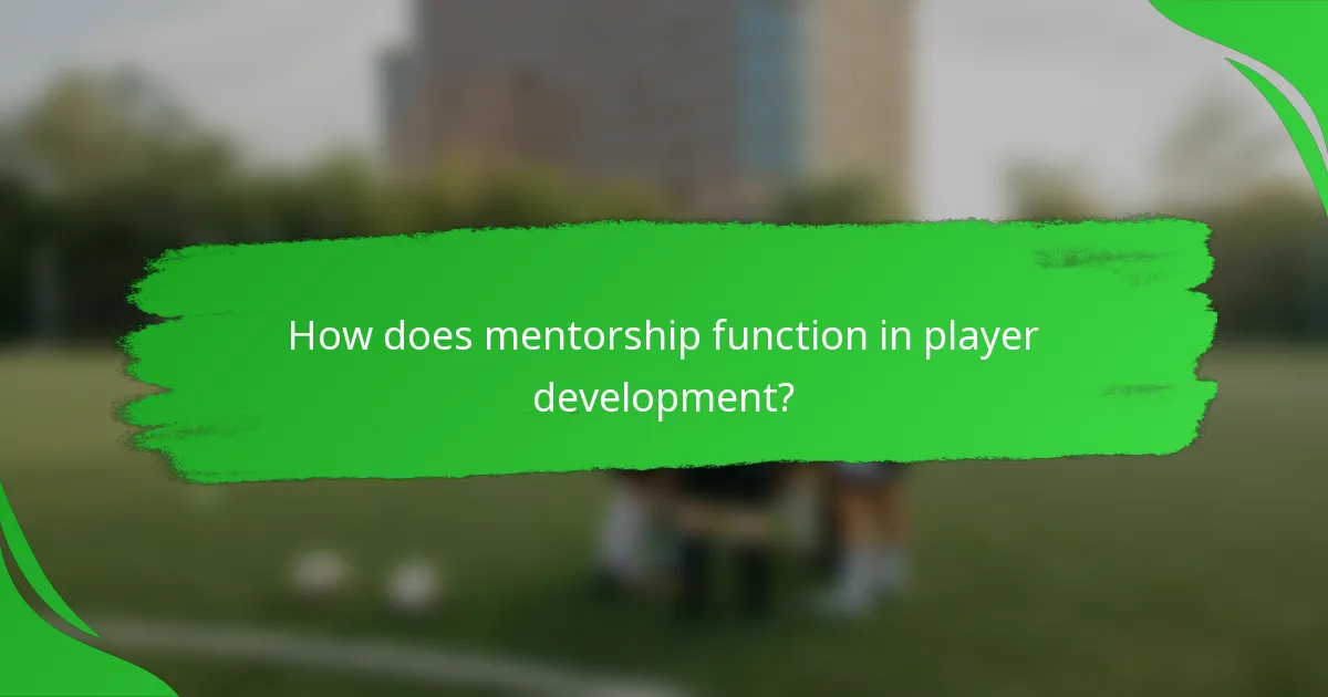 How does mentorship function in player development?