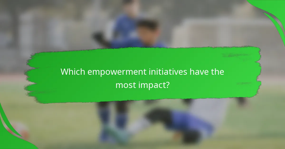 Which empowerment initiatives have the most impact?