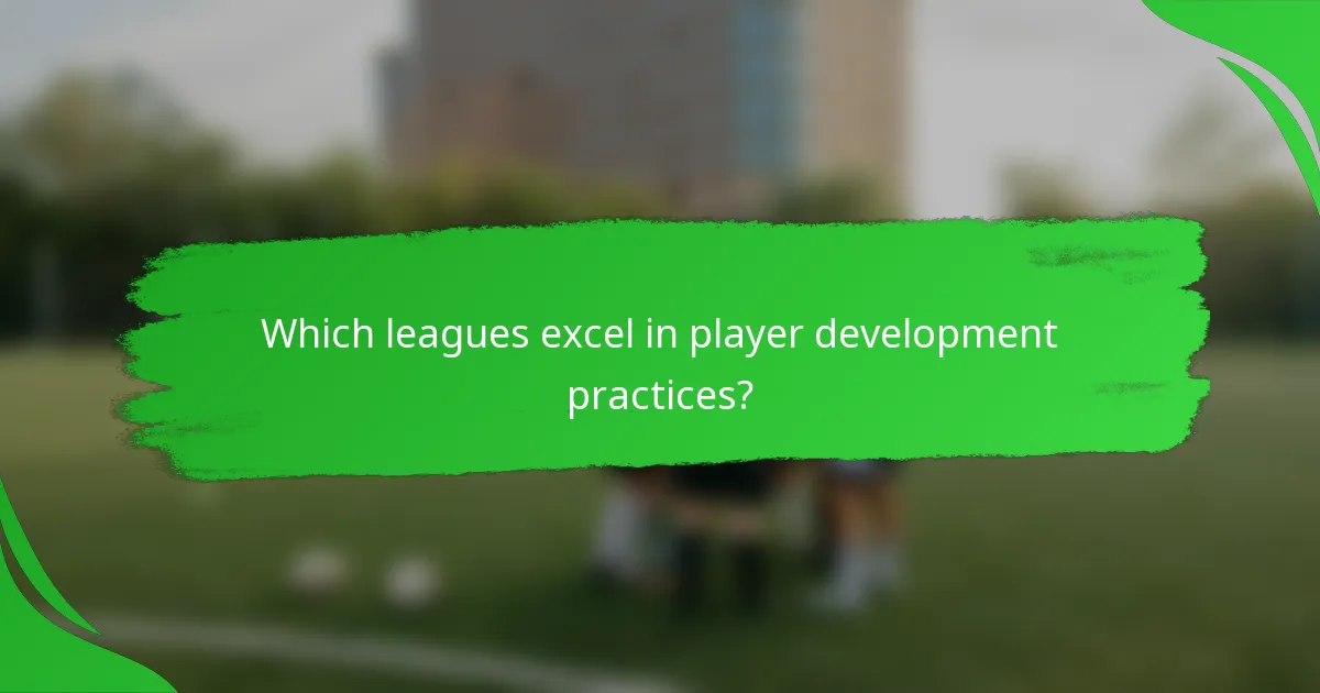 Which leagues excel in player development practices?
